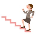 Business woman to climb the stairs