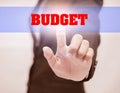 Business woman touch BUDGET Text Royalty Free Stock Photo