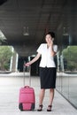 Business woman travel luggage Royalty Free Stock Photo