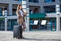 Business woman travel to airport, hotel or office. Royalty Free Stock Photo