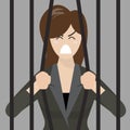Business woman try to escape from prison
