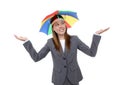 Business Woman Under Umbrella