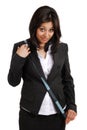 Business woman using a measuring tape Royalty Free Stock Photo