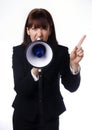 Business woman using megaphone Royalty Free Stock Photo