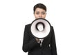 Business Woman Using a Megaphone