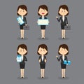 Business Woman with Various Poses Expressions