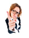 Business woman wag his finger Royalty Free Stock Photo