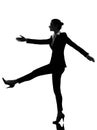 Business woman walking marching silhouette