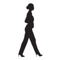 Business woman walking, side view, isolated Royalty Free Stock Photo