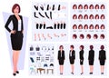 Business Woman Wearing Suit Character Constructor with Lip Sync, Emotions, and Hand Gestures Royalty Free Stock Photo