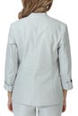 Business woman in white formal summer jacket close up photo Royalty Free Stock Photo