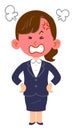 Business woman who gets angry with flushing her face _ whole body