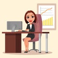 Business woman at work. Royalty Free Stock Photo