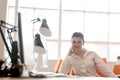 Business woman working on computer at office Royalty Free Stock Photo