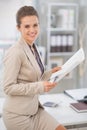 Business woman working with documents in office Royalty Free Stock Photo