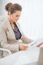 Business woman working with documents in office Royalty Free Stock Photo