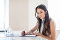 Business woman working in office with documents Royalty Free Stock Photo