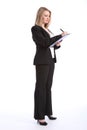 Business Woman Working With Pen And Clipboard
