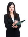 Business woman write on clipboard Royalty Free Stock Photo