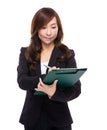 Business woman write on clipboard Royalty Free Stock Photo