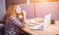 Business woman writing something on notepad in office Royalty Free Stock Photo