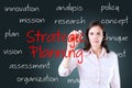 Business woman writing strategic planning concept. Royalty Free Stock Photo