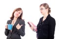 Business women colleagues rivalry Royalty Free Stock Photo