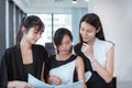 Business Women Entrepreneurs Teamwork are Woking in Office Workplace, Business Financial Entrepreneurship Teams in Modern Office