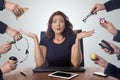 Business woman sitting at desk at the office Royalty Free Stock Photo