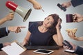 Business woman sitting at desk at the office Royalty Free Stock Photo