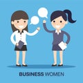 Business women speaking