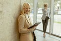 Business women standing in the office corridor Royalty Free Stock Photo