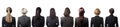 business women in suits, view from the back, on a white background. Created with Generative AI