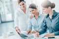 Business women team working at desk Royalty Free Stock Photo