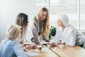 Business women teamwork analysis brainstorming Royalty Free Stock Photo