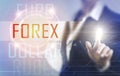 Business women touching the Forex screen Royalty Free Stock Photo