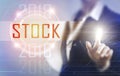 Business women touching the Stock screen Royalty Free Stock Photo