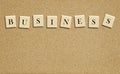 Business word on cork board Royalty Free Stock Photo