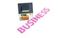 Business word with minature house