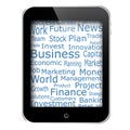 Business words on tablet pc screen Royalty Free Stock Photo