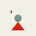 Business and work balance, harmony, vector concept. Symbol of technology, workflow, process. Minimal illustration.