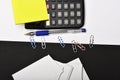 Stationery on contrasting colours, top view Royalty Free Stock Photo