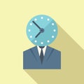 Business work hour icon flat vector. Office time Royalty Free Stock Photo