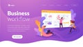 Workflow landing page template. Royalty Free Stock Photo