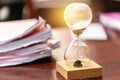 Hourglass for time work concept Royalty Free Stock Photo