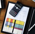 Business working table accountant calculator Royalty Free Stock Photo