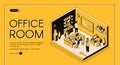 Co-working center office isometric vector website