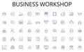 Business workshop line icons collection. Growth, Expansion, Diversification, Acquisition, Merger, Franchising Royalty Free Stock Photo