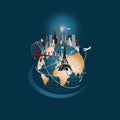 Business world traveling cities vector image Royalty Free Stock Photo