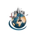 Business world traveling vector image Royalty Free Stock Photo